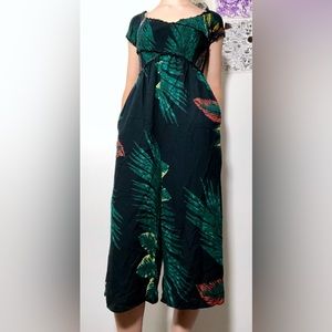 Patrons of Peace Tropical Cropped Romper W/ pocket’s